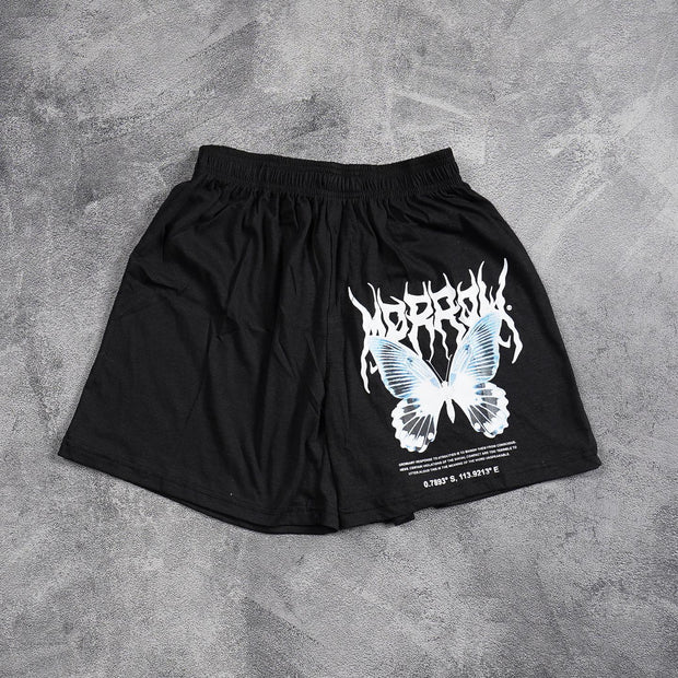 Street Butterfly Print Shorts