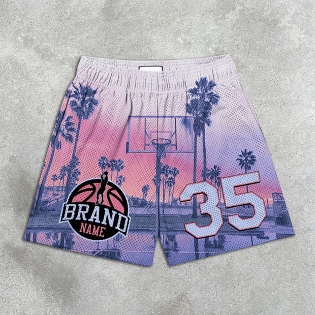 Coconut Print Resort Elastic Shorts