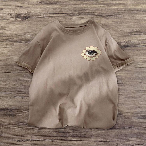 Personalized sweet print loose short-sleeved T-shirt