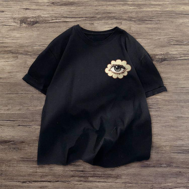 Personalized sweet print loose short-sleeved T-shirt