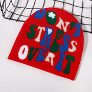 Personalized all-match letter jacquard knitted hat