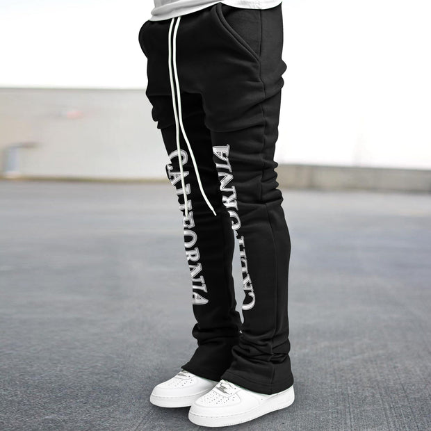 Printed Street Retro Slim Flared Pants
