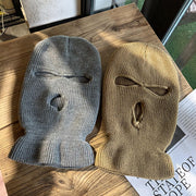 Autumn and winter warm hood solid color personality funny knitted woolen hat
