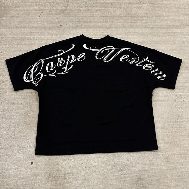 Personalized Multi-face Letter Print Short Sleeve T-shirt