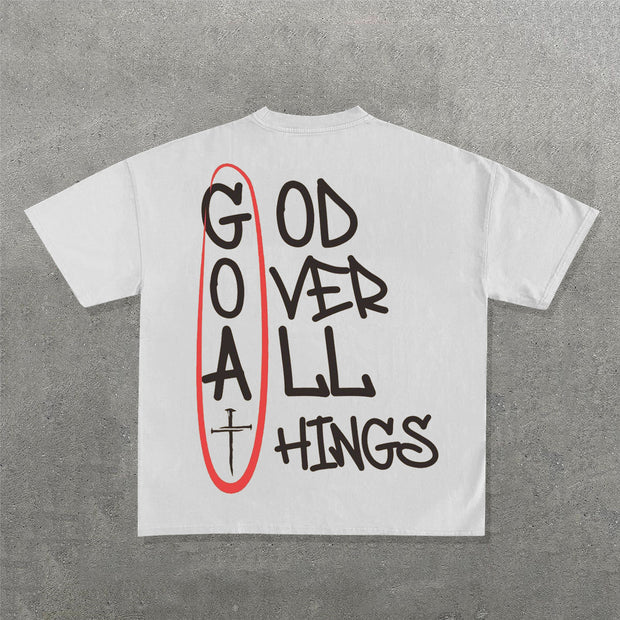 God Over All Things Print Short Sleeve T-Shirt