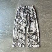 Retro Tree Camouflage Casual Wide Leg Pants