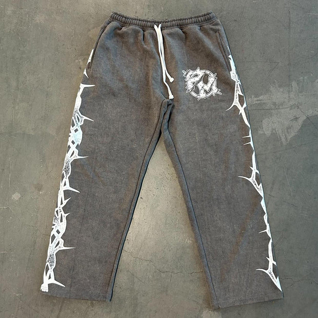 Thorn casual street retro washed sweatpants