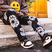 Casual vintage printed denim