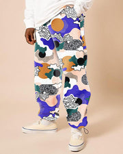 Casual fleece printed trousers