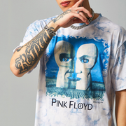 Tie-dye street letters abstract print short-sleeved T-shirt