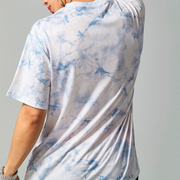 Tie-dye street letters abstract print short-sleeved T-shirt