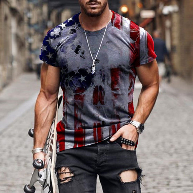 Fashion T-shirt new skull flag print T-shirt