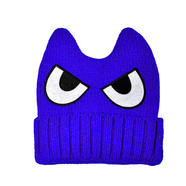 Eye embroidery devil horn hat