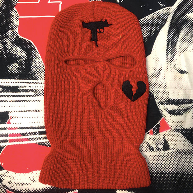 Broken heart street three-hole cap ski mask hat