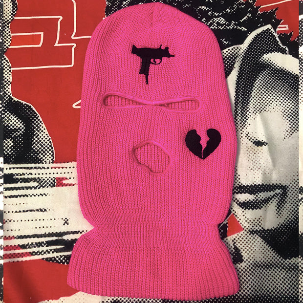 Broken heart street three-hole cap ski mask hat