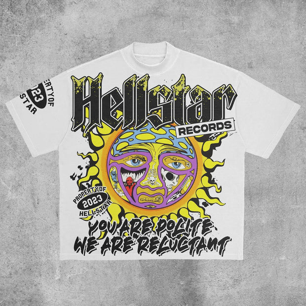 Graffiti print cotton T-shirt