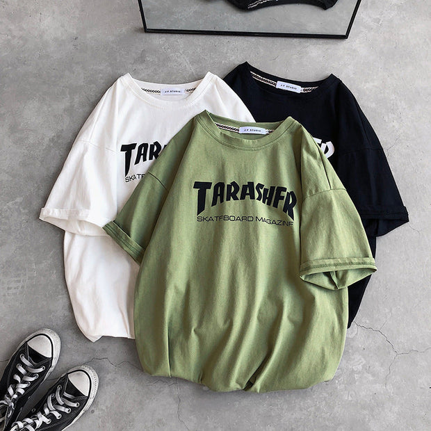 Personalized street letter print T-shirt