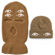 Eyes three-hole couple knit hat
