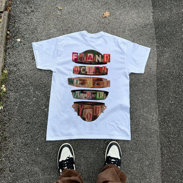 Street style personalized print oversized short-sleeved T-shirt