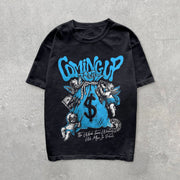 Vintage printed hip-hop trendy T-shirt