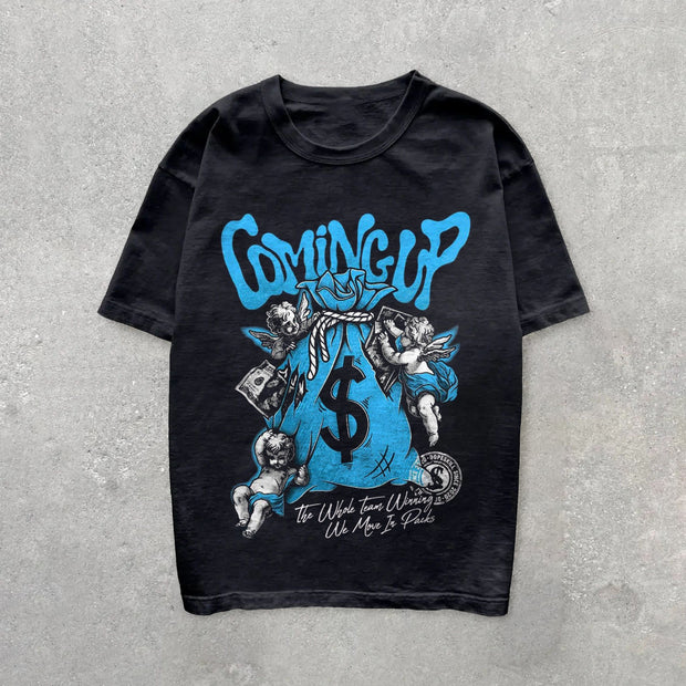 Vintage printed hip-hop trendy T-shirt