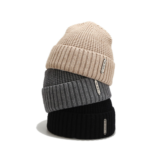 Simple knitted hat solid color casual wild trend woolen hat