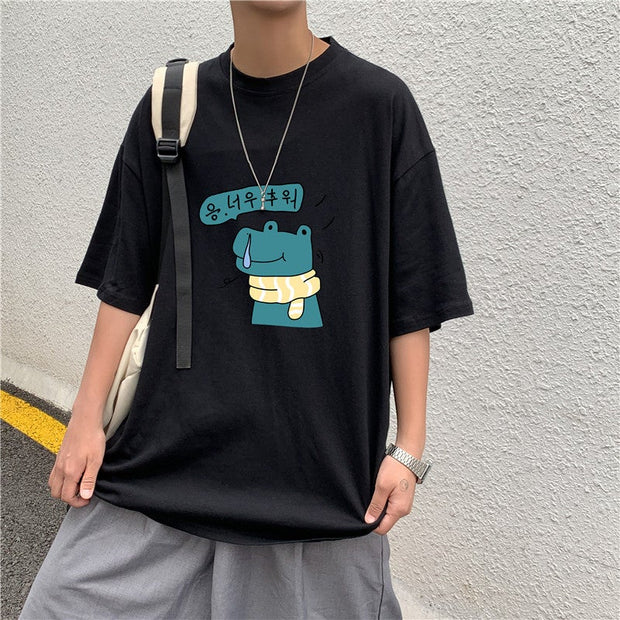 Hong Kong style loose tide brand all-match short-sleeved T-shirt