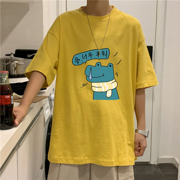 Hong Kong style loose tide brand all-match short-sleeved T-shirt