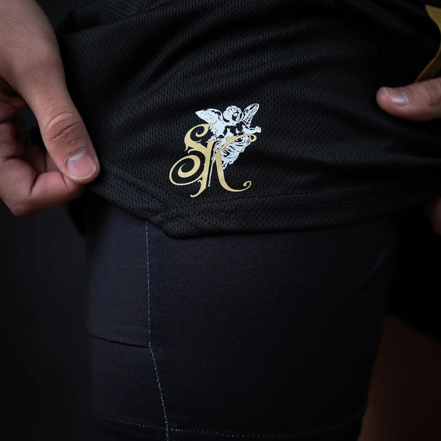 Fashion Angel Print Double Layer Shorts