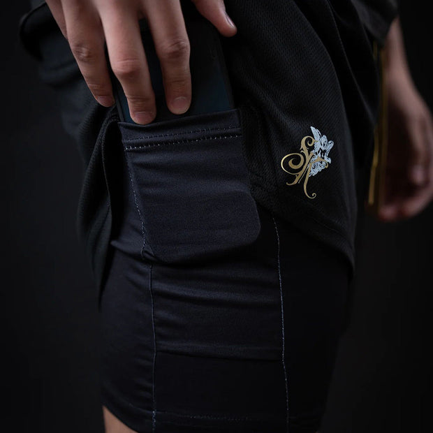 Fashion Angel Print Double Layer Shorts