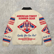 Casual Vintage Zipper Long Sleeve Polo Shirt