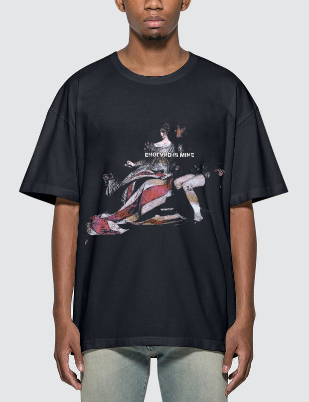 Boyfriend personality printed basic T-shirt