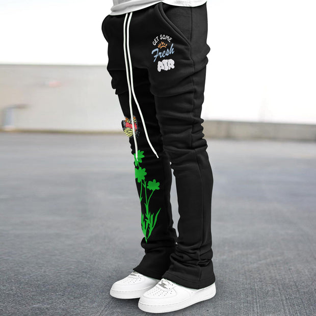 Vintage Print Comfort Print Slim Fit Flared Pants