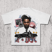 Casual Street Hip-Hop Rap Print Heavyweight T-shirt