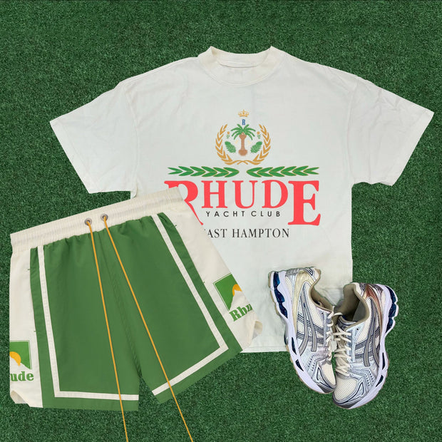 Yacht Club T-shirt Shorts Print Two-Piece Set