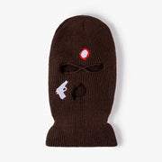 Street Couple Embroidered Three-Hole Beanie