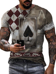 Casual round neck short sleeve digital printed T-shirt