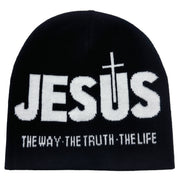 JESUS jacquard knitted hat