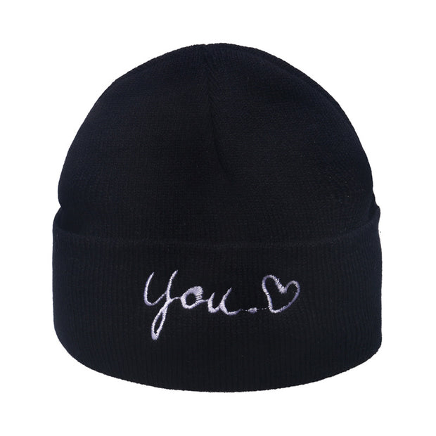 Outdoor hip-hop sun embroidered knitted wool hat