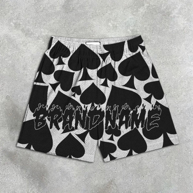 Spade Print Elastic Shorts