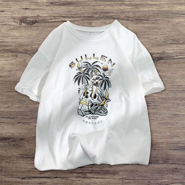 Beach coconut tree short-sleeved T-shirt