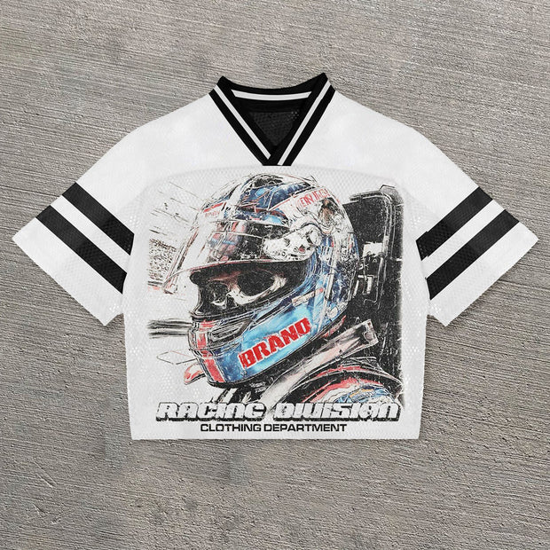 Racer Casual Street Panel Mesh Jersey