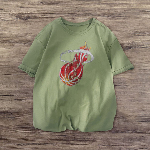 Fashion sports print short-sleeved T-shirt