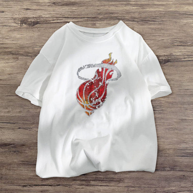 Fashion sports print short-sleeved T-shirt