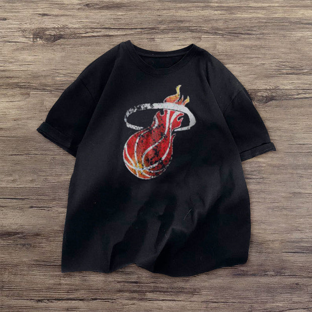 Fashion sports print short-sleeved T-shirt