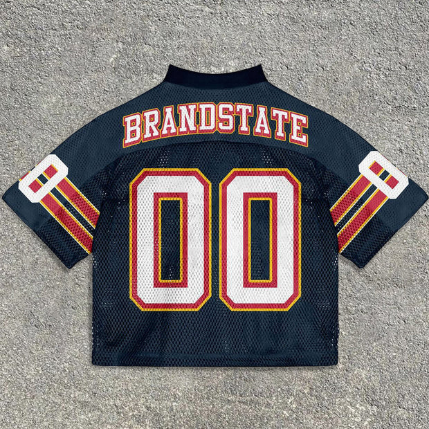 Contrast color vintage mesh sweater