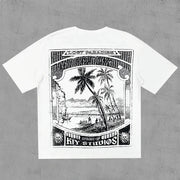Coconut Tree Print Casual Street T-Shirt