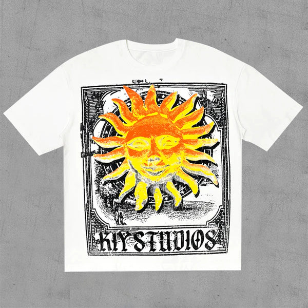 Coconut Tree Print Casual Street T-Shirt