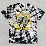 Skull Print Tie-Dye Short Sleeve T-Shirt