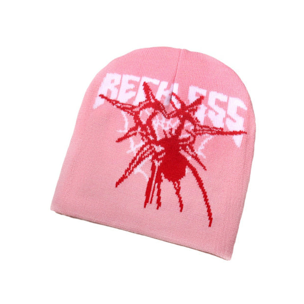 Jacquard Casual Warm All-match Spider Web Pattern Beanie Hat